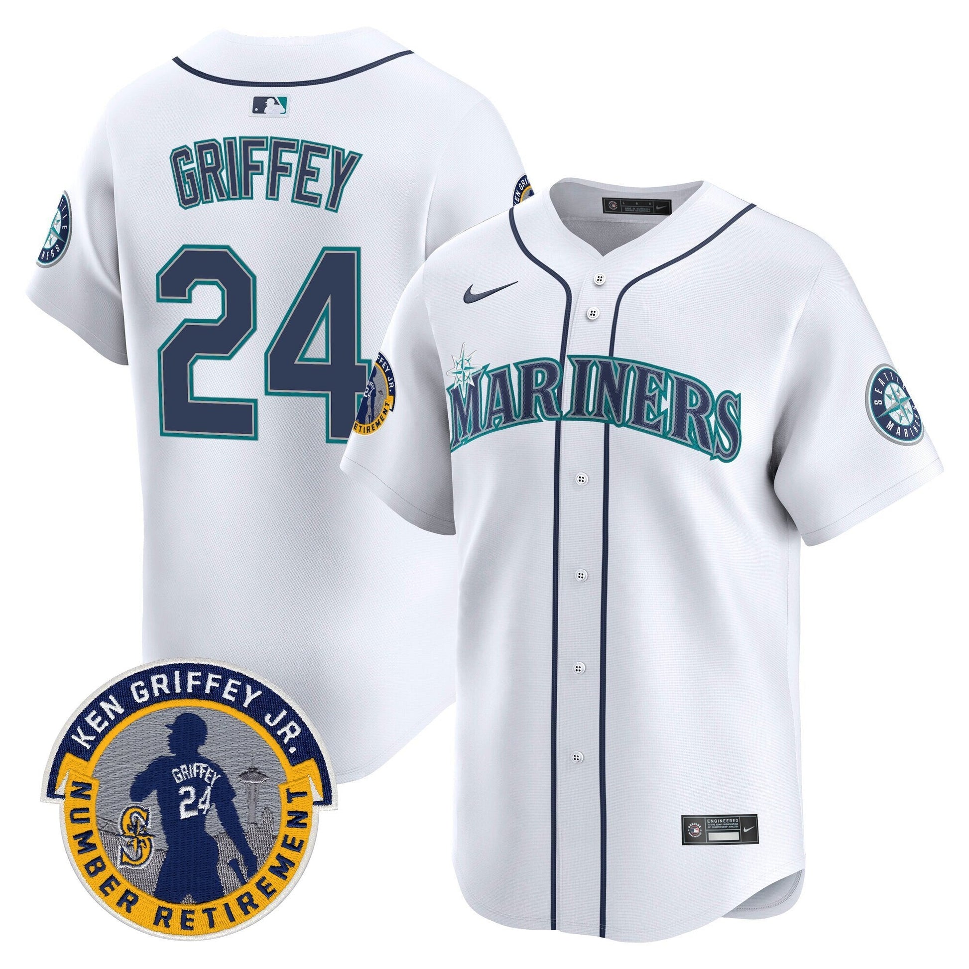 Men's Seattle Mariners 2025 Ken Griffey Jr. Patch Vapor Premier Limited Jersey - All Stitched