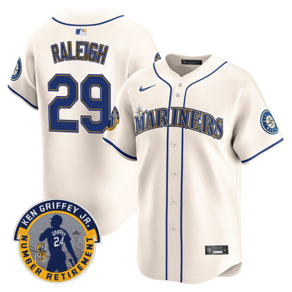 Men's Seattle Mariners 2025 Ken Griffey Jr. Patch Vapor Premier Limited Jersey - All Stitched