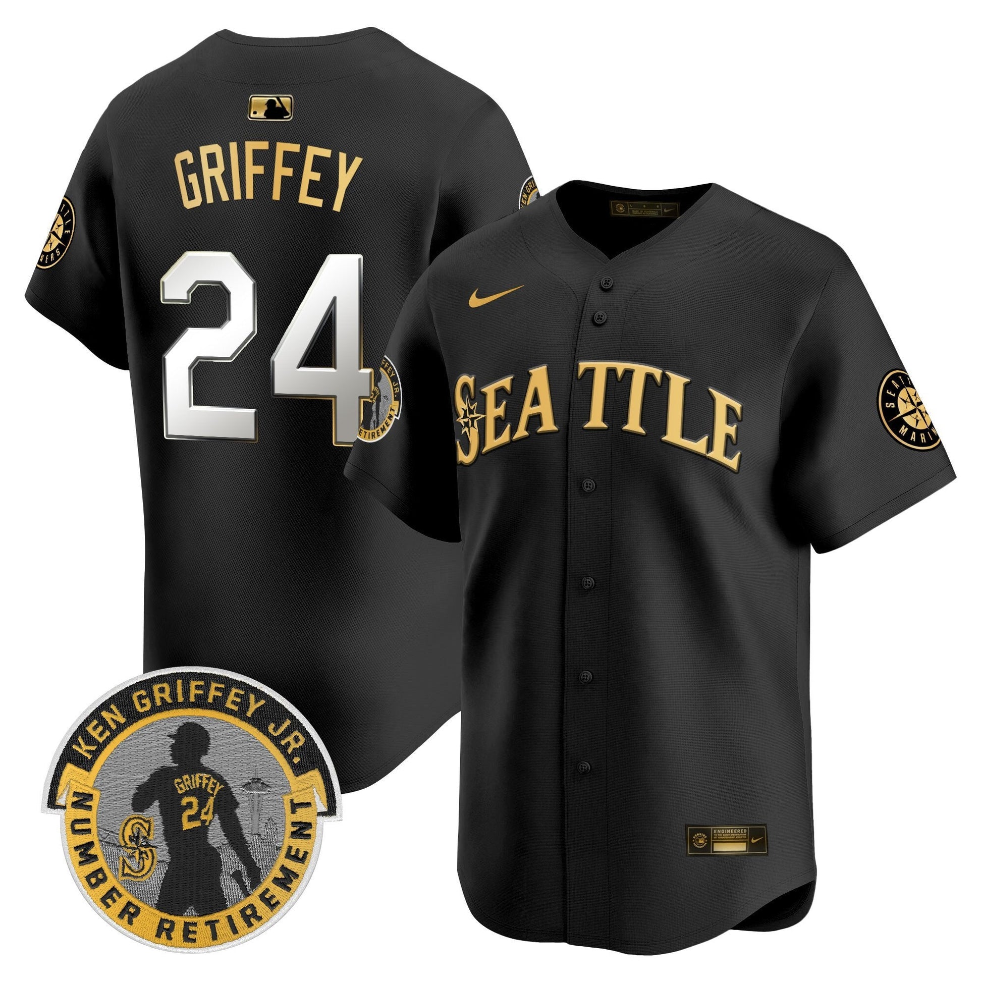 Men's Seattle Mariners 2025 Ken Griffey Jr. Patch Vapor Premier Limited Jersey - All Stitched