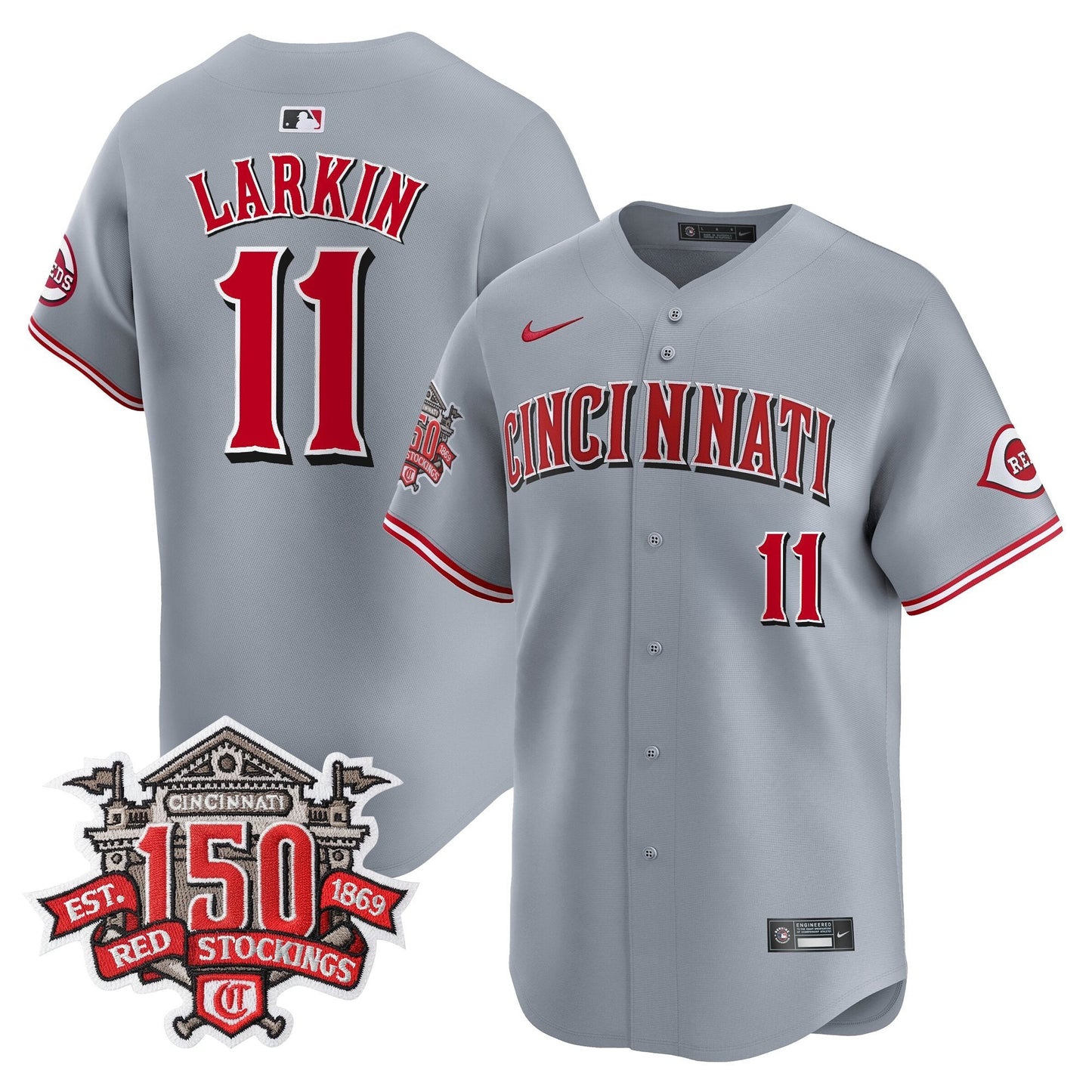Men's Cincinnati Reds 150th Anniversary Patch Vapor Premier Limited Jersey - All Stitched