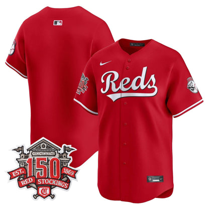 Men's Cincinnati Reds 150th Anniversary Patch Vapor Premier Limited Jersey - All Stitched