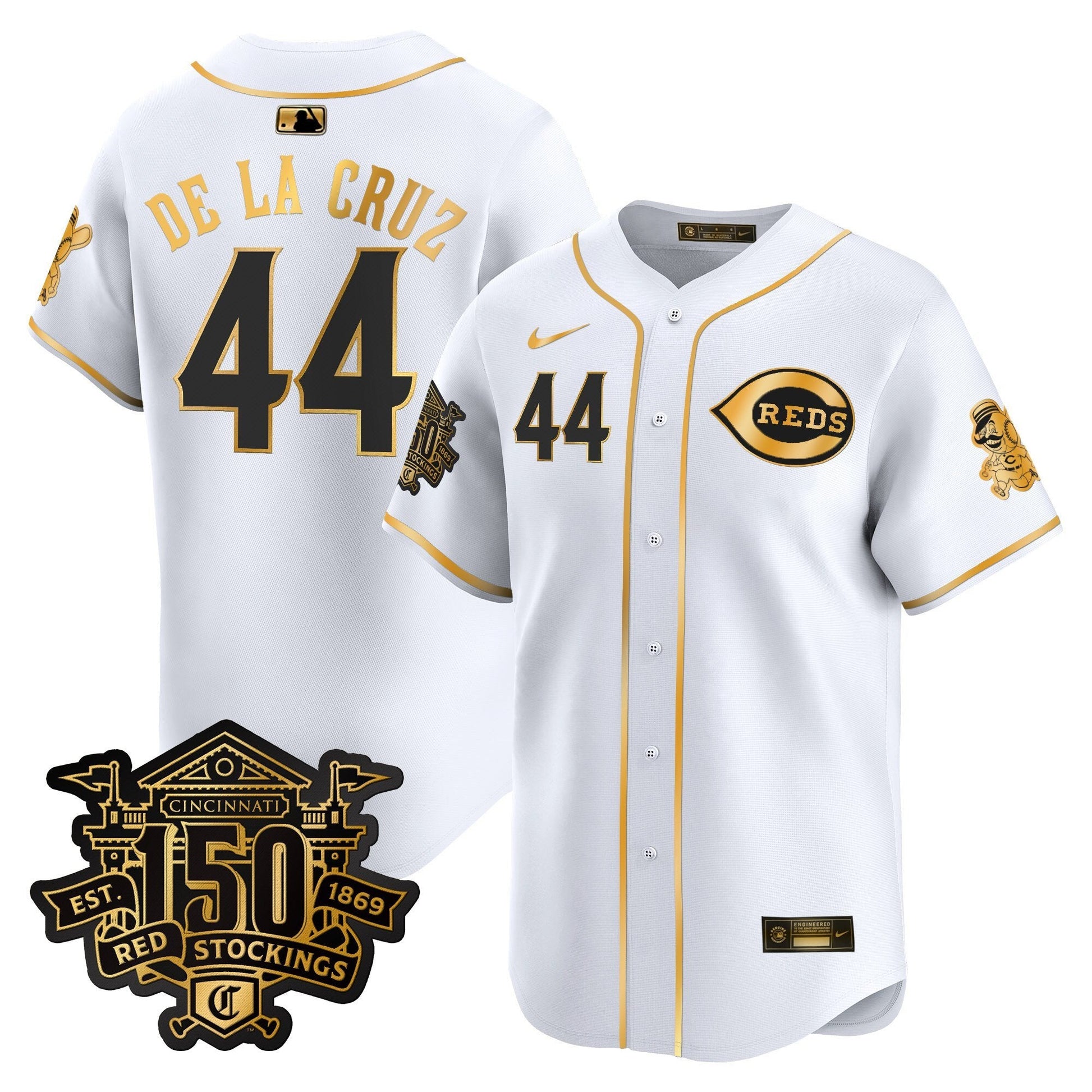 Men's Cincinnati Reds 150th Anniversary Patch Vapor Premier Limited Jersey - All Stitched