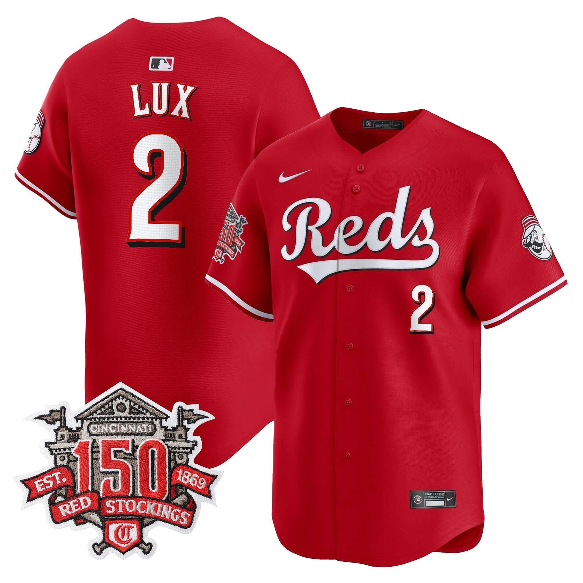 Men's Cincinnati Reds 150th Anniversary Patch Vapor Premier Limited Jersey - All Stitched