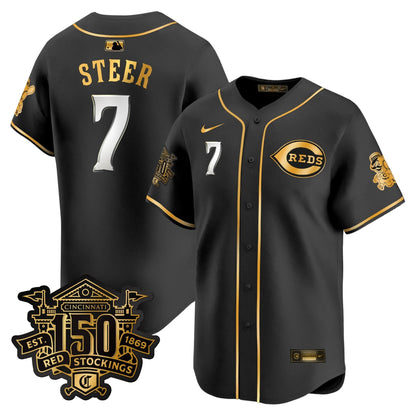 Men's Cincinnati Reds 150th Anniversary Patch Vapor Premier Limited Jersey - All Stitched