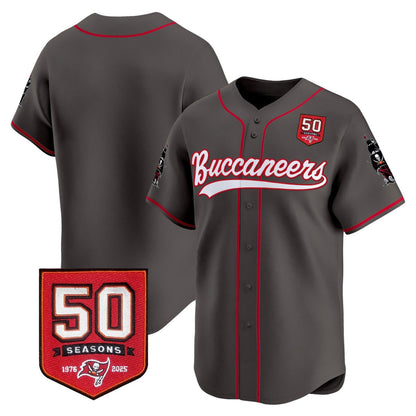 Men's Tampa Bay Buccaneers 50th Season Patch Vapor Baseball Jersey - All Stitched