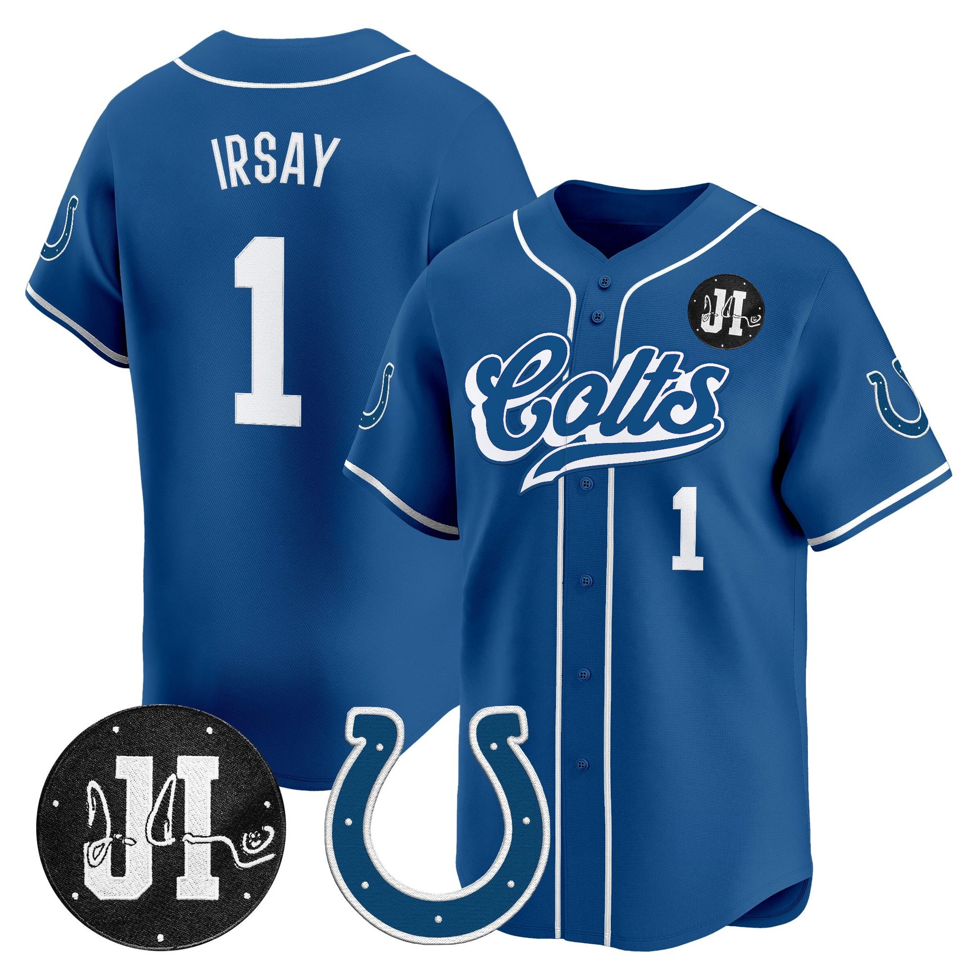 Men's Indianapolis Colts 2025 Jim Irsay Patch Vapor Baseball Jersey - All Stitched
