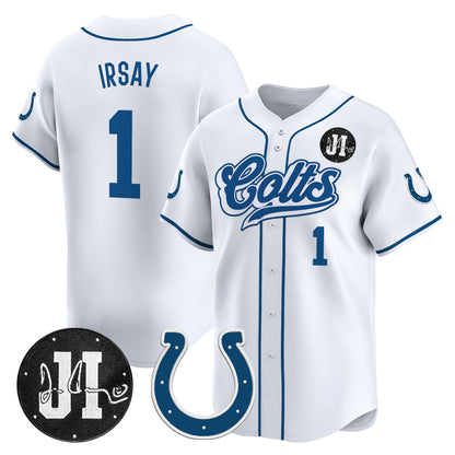 Men's Indianapolis Colts 2025 Jim Irsay Patch Vapor Baseball Jersey - All Stitched