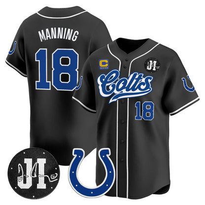 Men's Indianapolis Colts 2025 Jim Irsay Patch Vapor Baseball Jersey - All Stitched