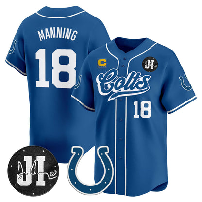 Men's Indianapolis Colts 2025 Jim Irsay Patch Vapor Baseball Jersey - All Stitched