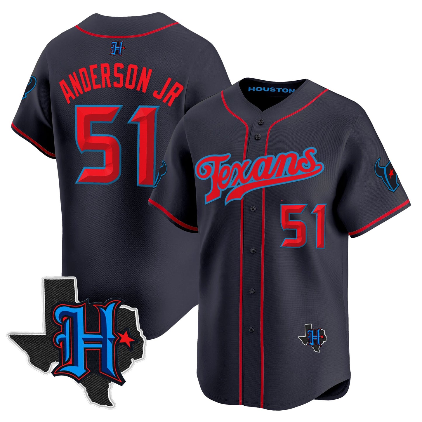 Men's Houston Texans 2025 Vapor Baseball Jersey - All Stitched