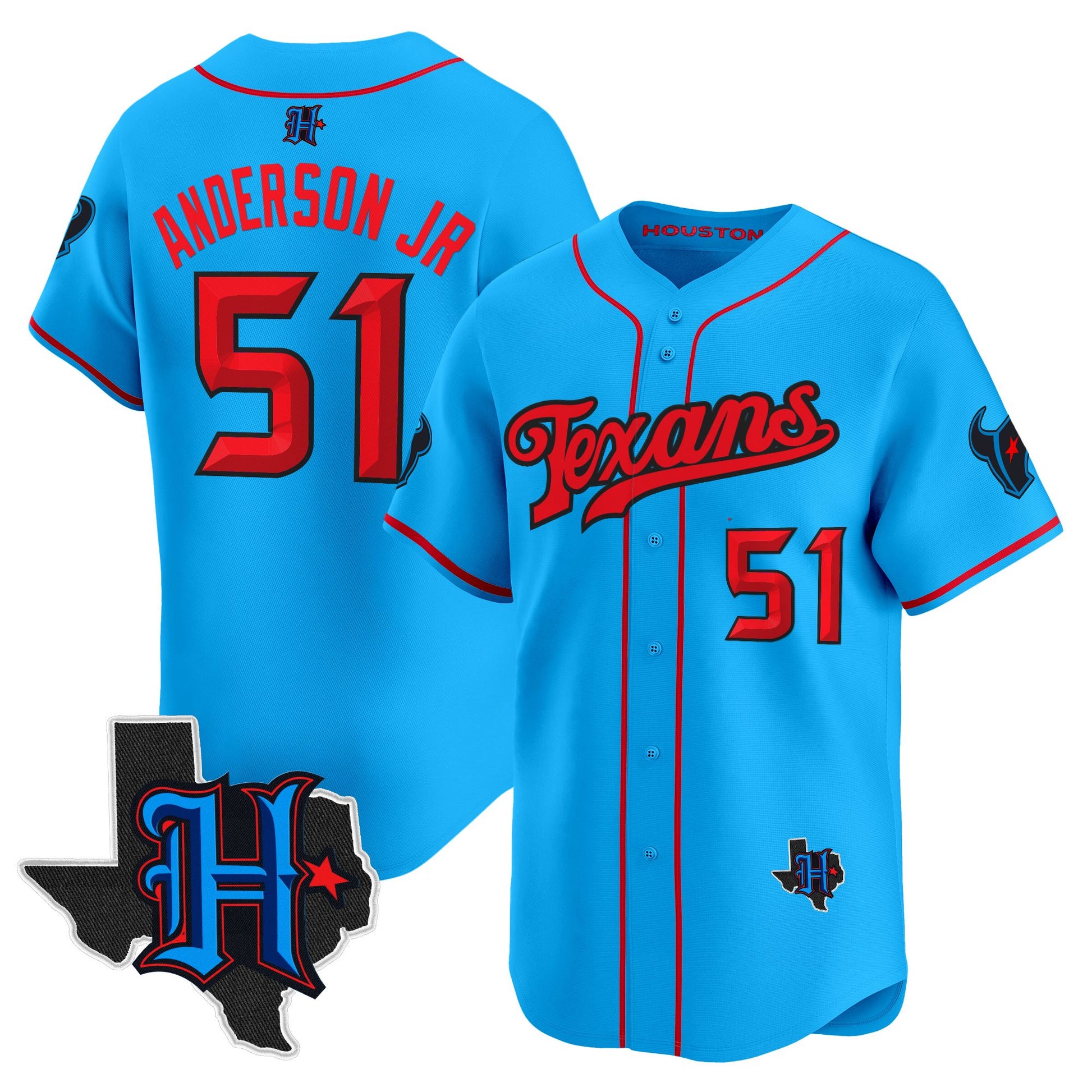 Men's Houston Texans 2025 Vapor Baseball Jersey - All Stitched