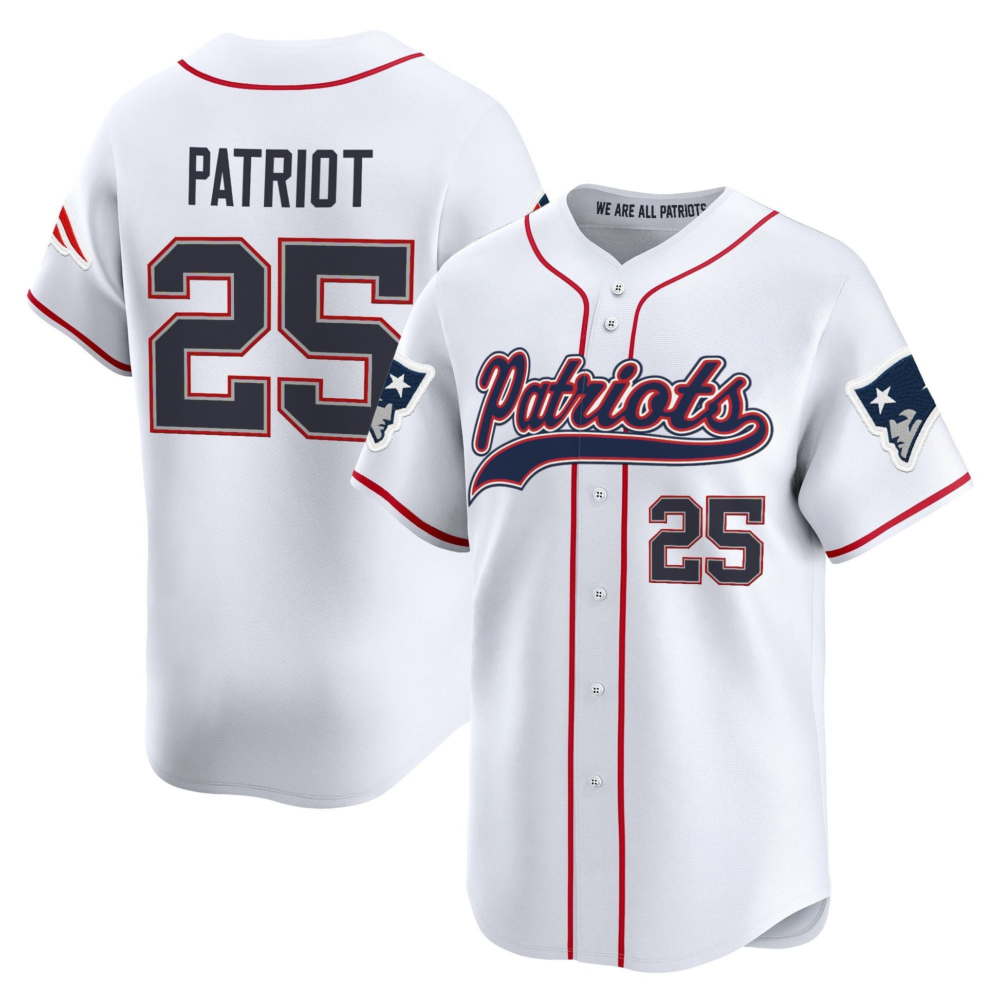 Men's New England Patriots 2025 Vapor Baseball Jersey - All Stitched