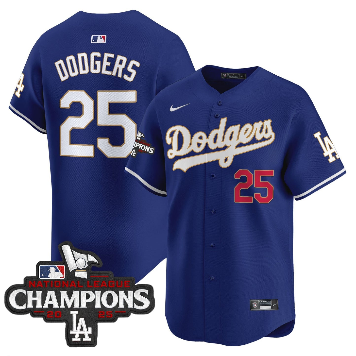 Men's Dodgers 2025 National League Champions Vapor Premier Limited Jersey - All Stitched