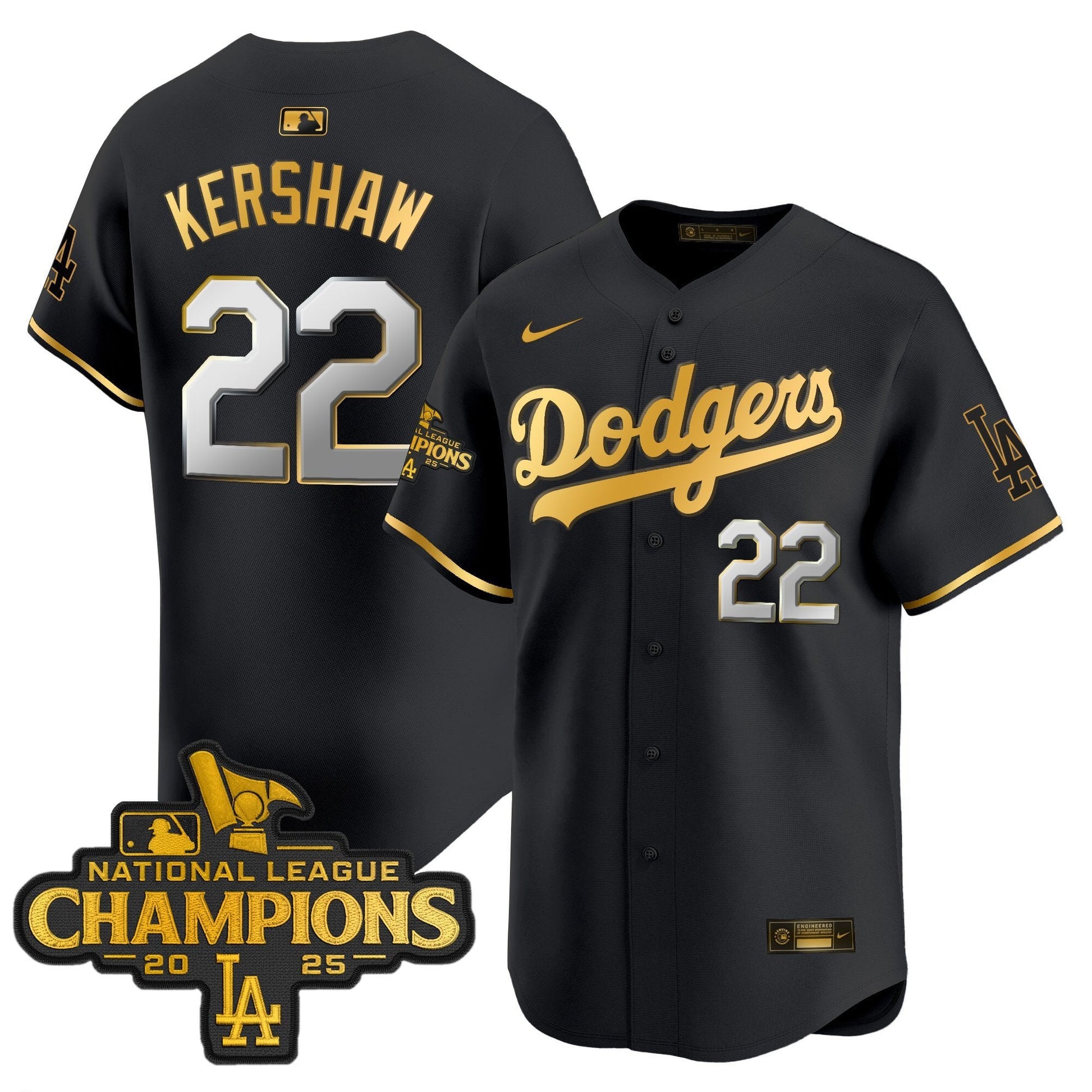 Men's Dodgers 2025 National League Champions Vapor Premier Limited Jersey - All Stitched