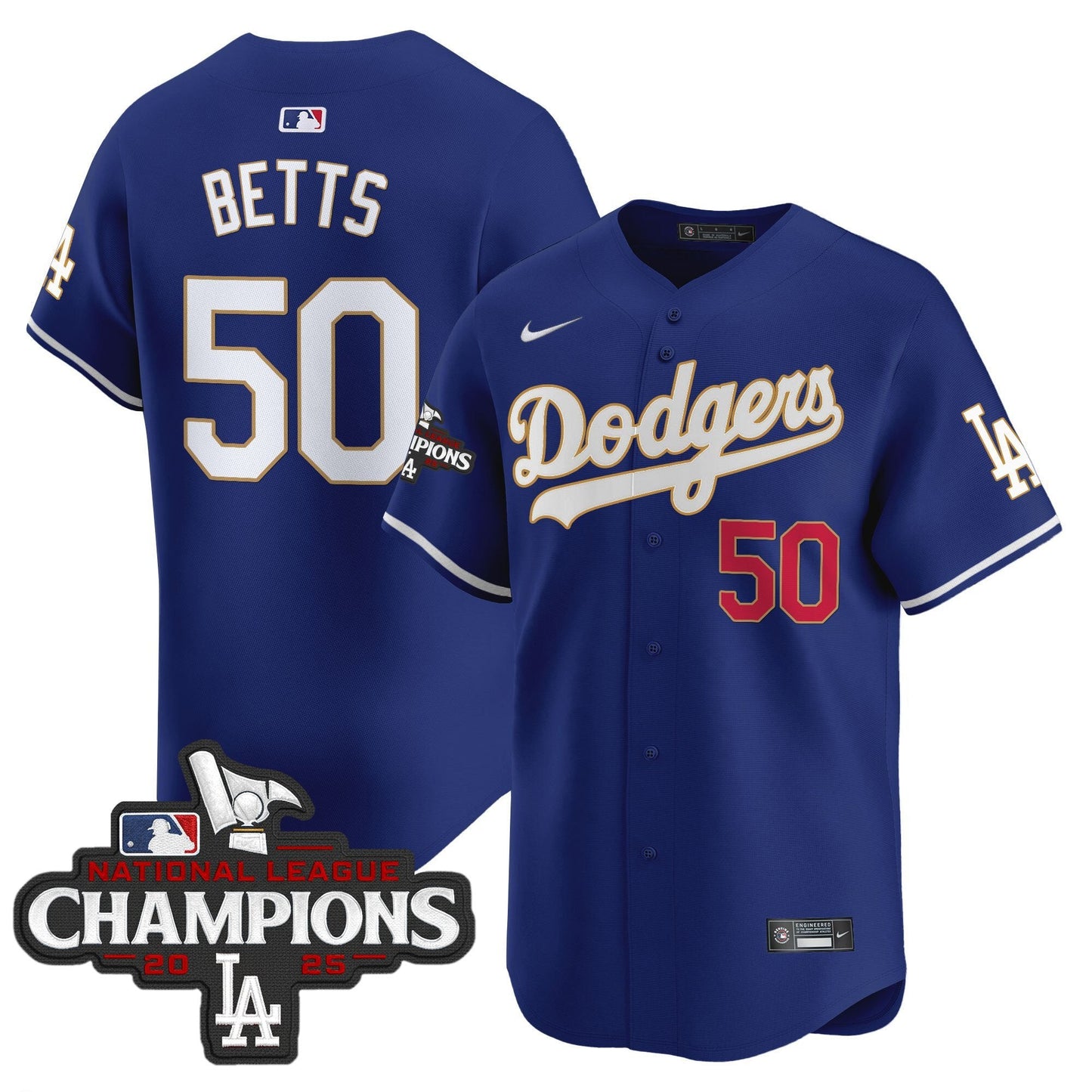 Men's Dodgers 2025 National League Champions Vapor Premier Limited Jersey - All Stitched