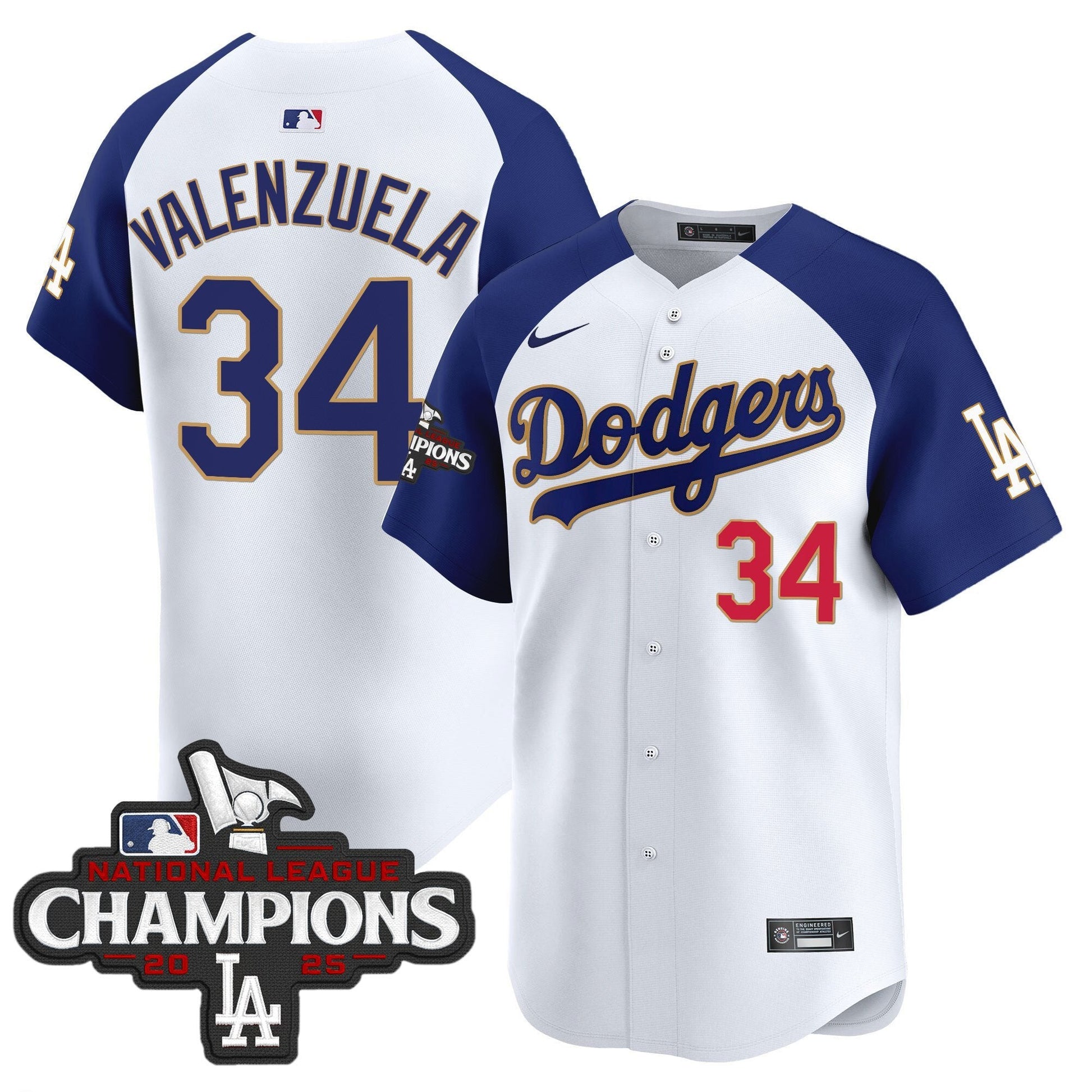 Men's Dodgers 2025 National League Champions Vapor Premier Limited Jersey - All Stitched