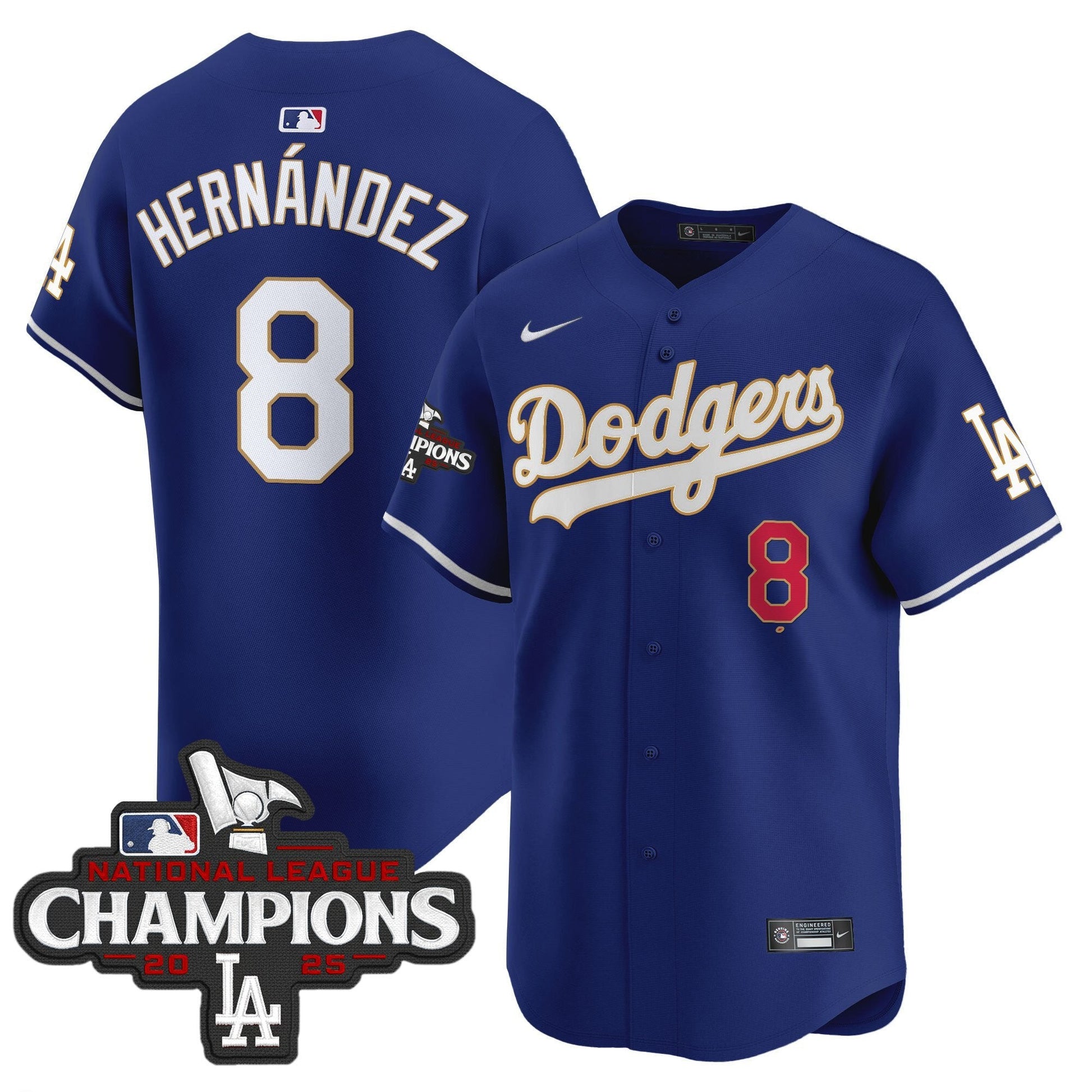 Men's Dodgers 2025 National League Champions Vapor Premier Limited Jersey - All Stitched