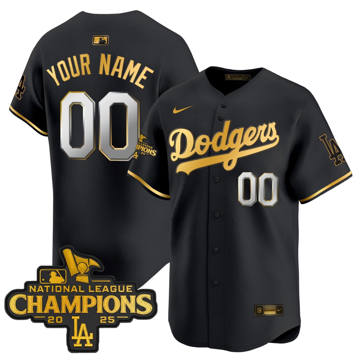 Dodgers 2025 National League Champions Vapor Premier Limited Custom Jersey - All Stitched