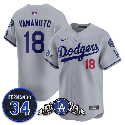 Los Angeles Dodgers 2025 National League Champions Jersey - All Stitched