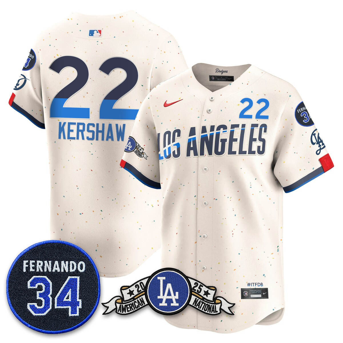 LAD 2025 National League Champions Jersey - All Stitched