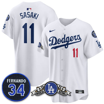 Los Angeles Dodgers 2025 National League Champions Jersey - All Stitched