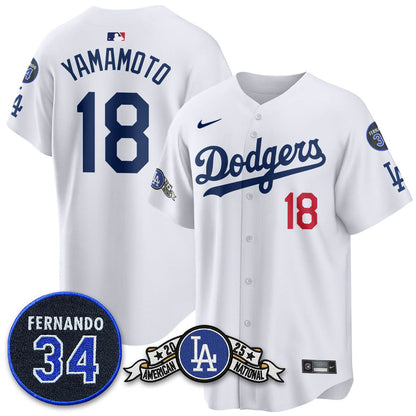 Los Angeles Dodgers 2025 National League Champions Jersey - All Stitched