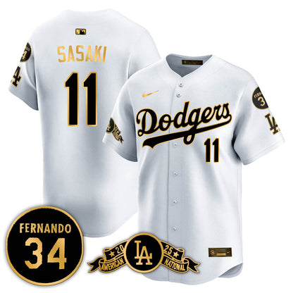 Los Angeles Dodgers 2025 National League Champions Jersey - All Stitched