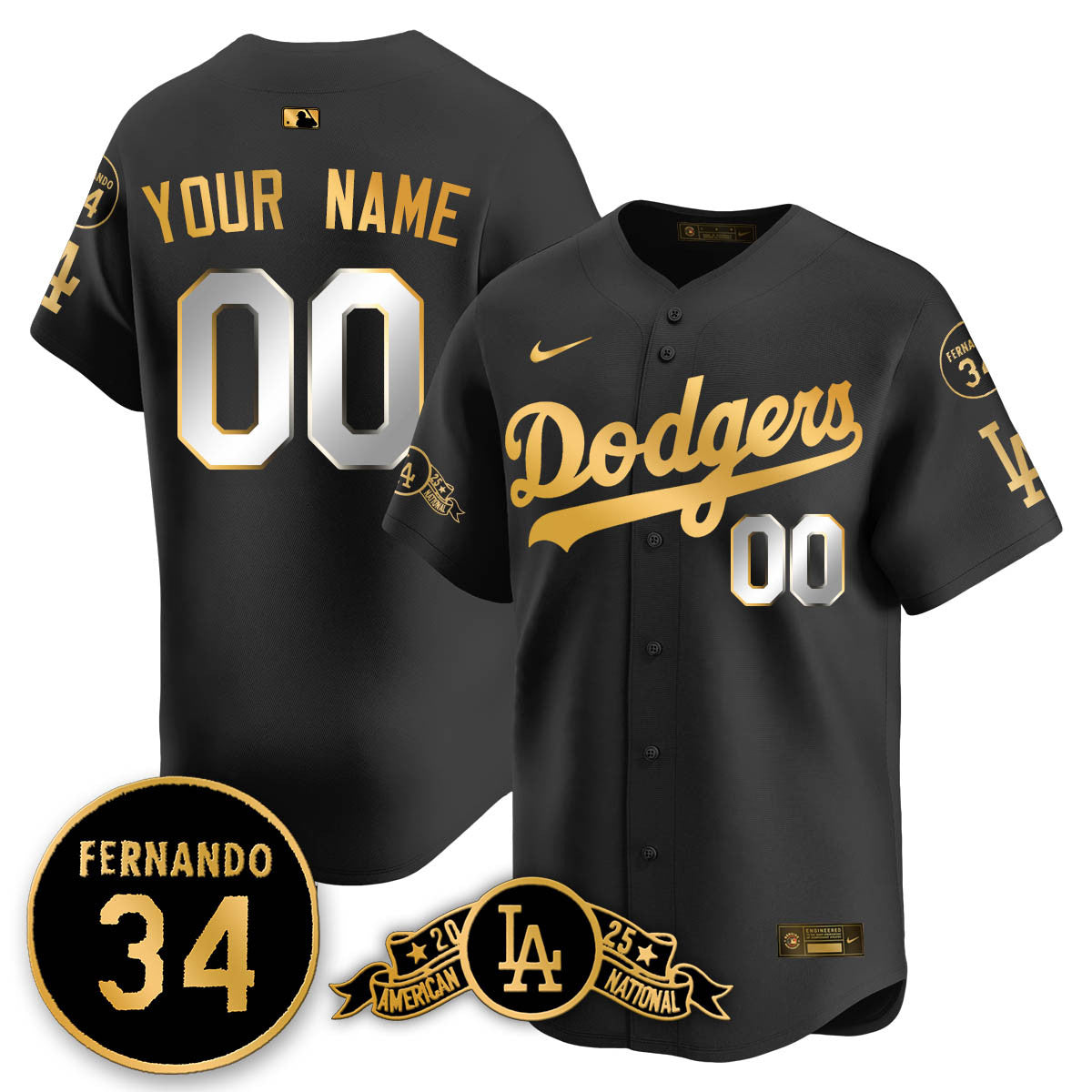Custom Los Angeles Dodgers 2025 National League Champions Jersey - All Stitched