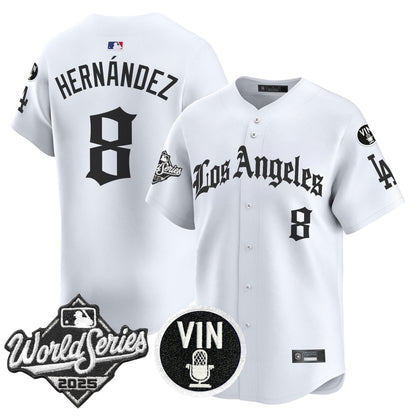 Men's Dodgers 2025 World Series Vapor Premier Limited Jersey - LA Gothic Edition - All Stitched