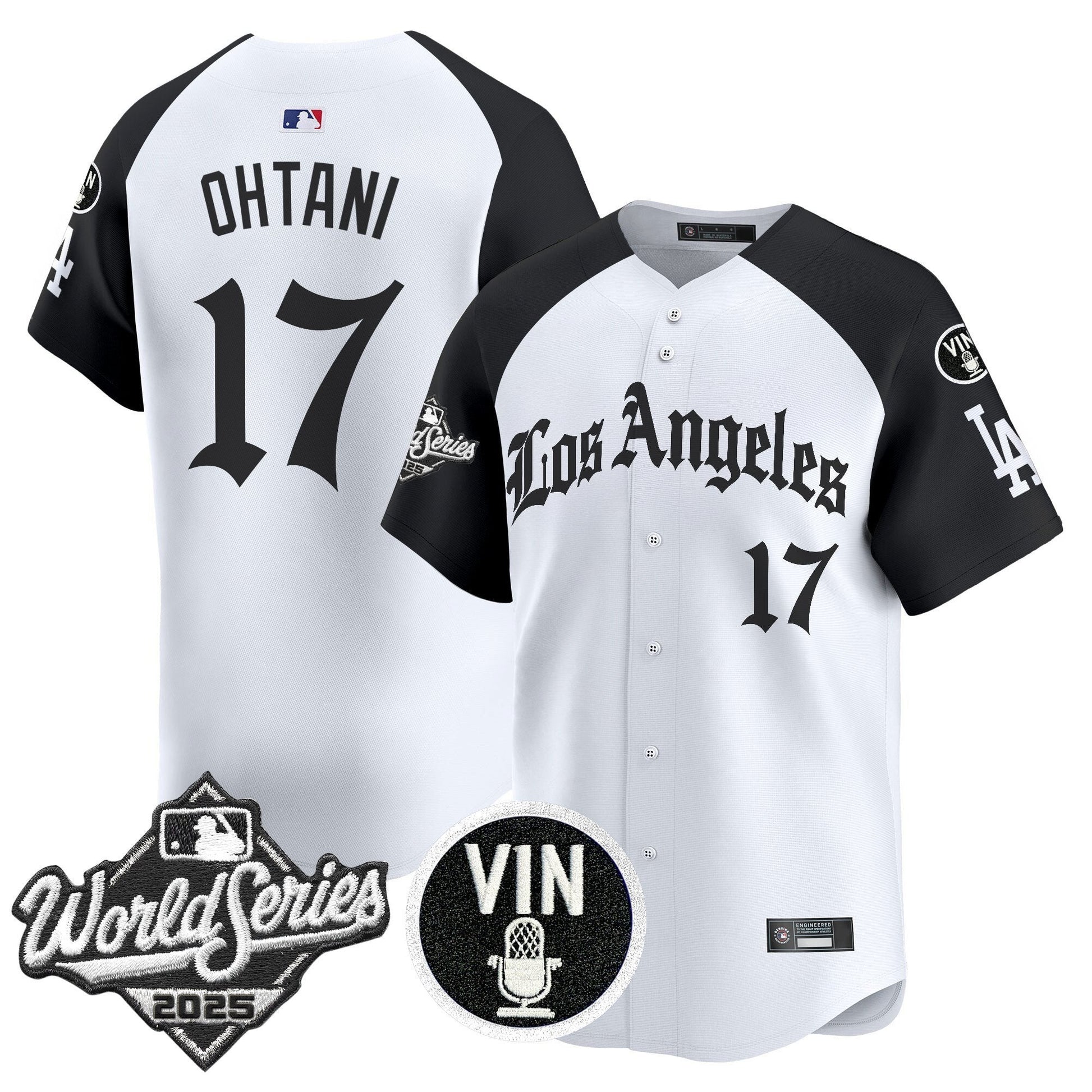 Men's Dodgers 2025 World Series Vapor Premier Limited Jersey - LA Gothic Edition - All Stitched