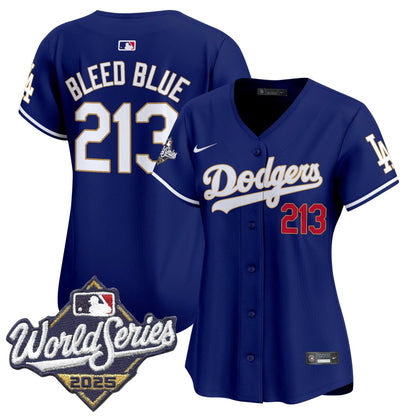 Women's Dodgers 2025 World Series Gold Trim Vapor Premier Limited Jersey - All Stitched