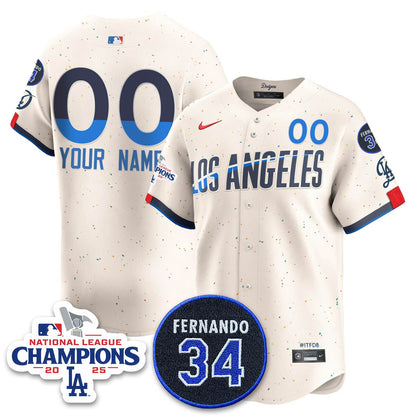 Los Angeles Dodgers 2025 NL Champions Jersey - All Stitched