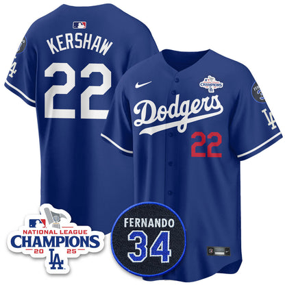 Los Angeles Dodgers 2025 NL Champions Jersey - All Stitched