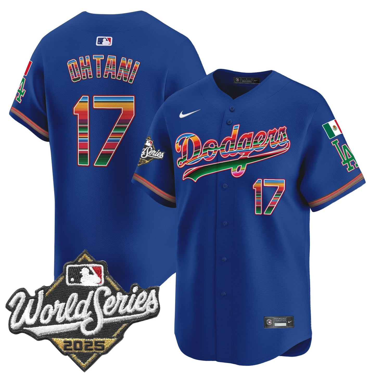 Men's Dodgers Mexico 2025 World Series Vapor Premier Limited Jersey - All Stitched