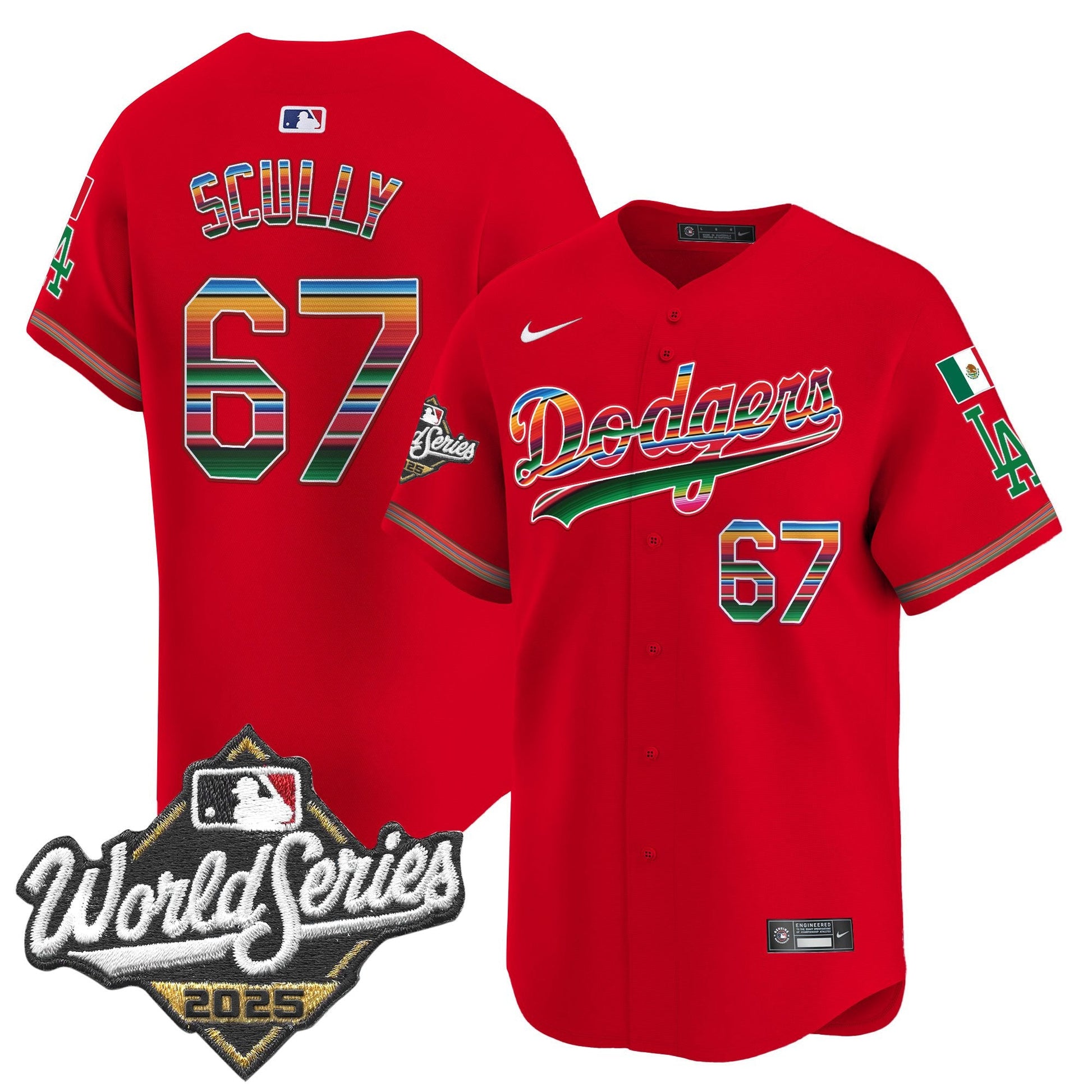 Men's Dodgers Mexico 2025 World Series Vapor Premier Limited Jersey - All Stitched