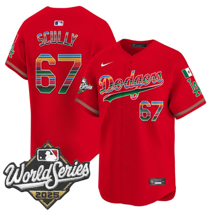 Men's Dodgers Mexico 2025 World Series Vapor Premier Limited Jersey - All Stitched