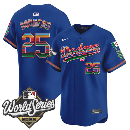 Men's Dodgers Mexico 2025 World Series Vapor Premier Limited Jersey - All Stitched