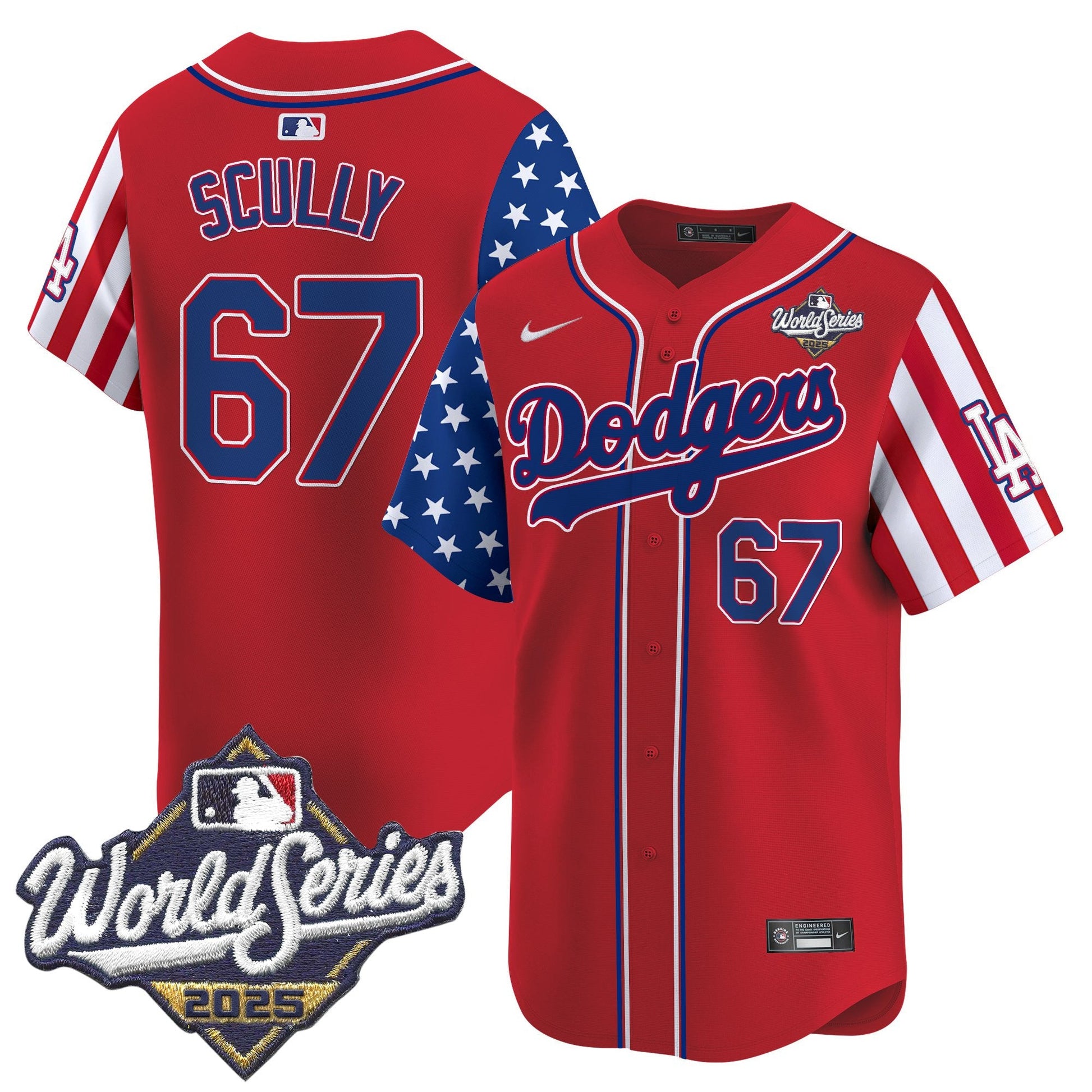 Men's Dodgers 2025 World Series Vapor Premier Limited Jersey - American Style - All Stitched