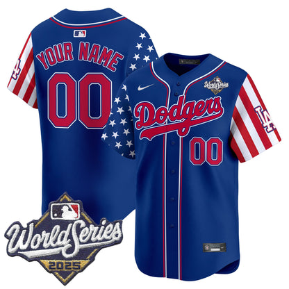 Dodgers 2025 World Series Vapor Premier Limited Custom Jersey - American Style - All Stitched