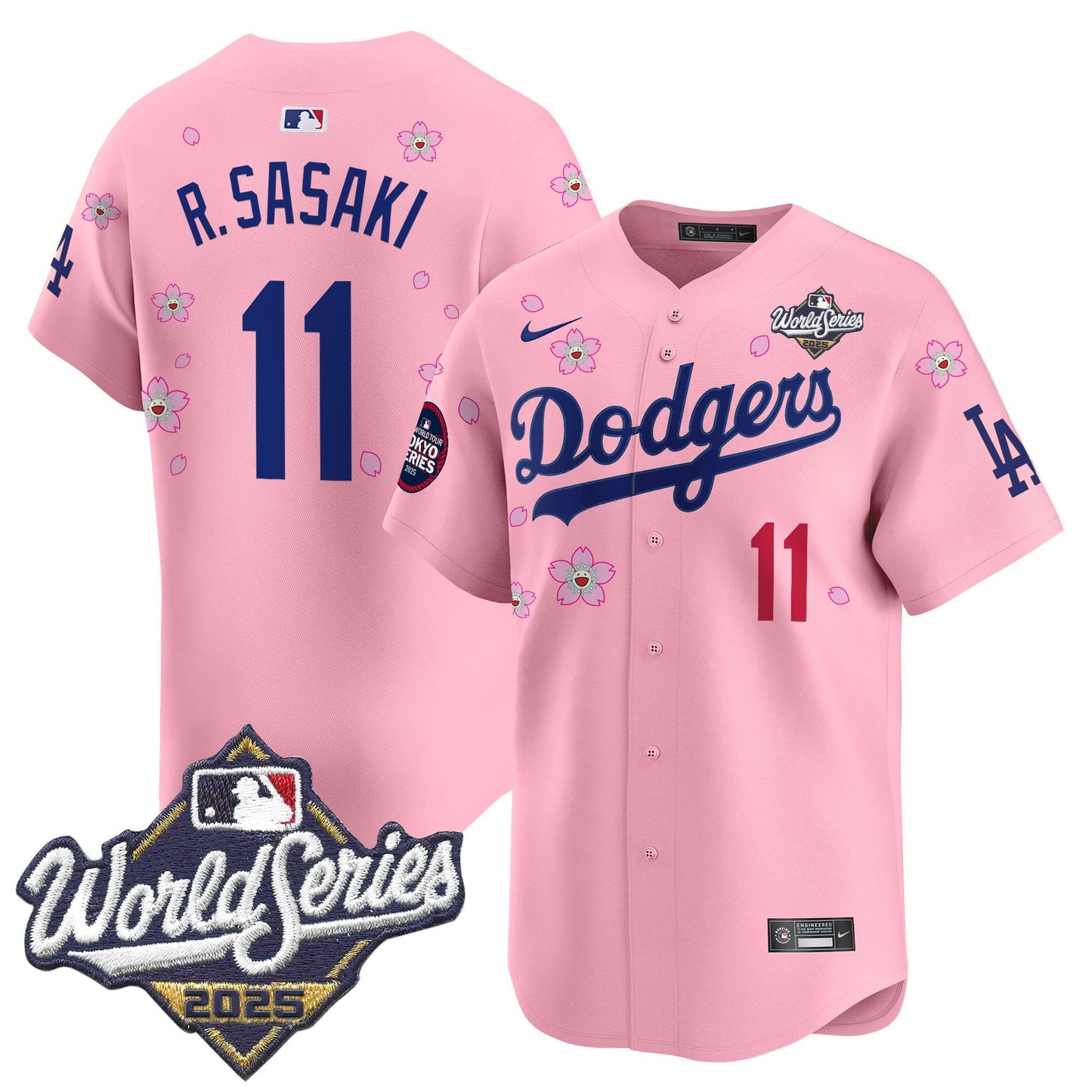 Men's Dodgers 2025 World Series x Tokyo Series Vapor Premier Limited Jersey V2 - All Stitched