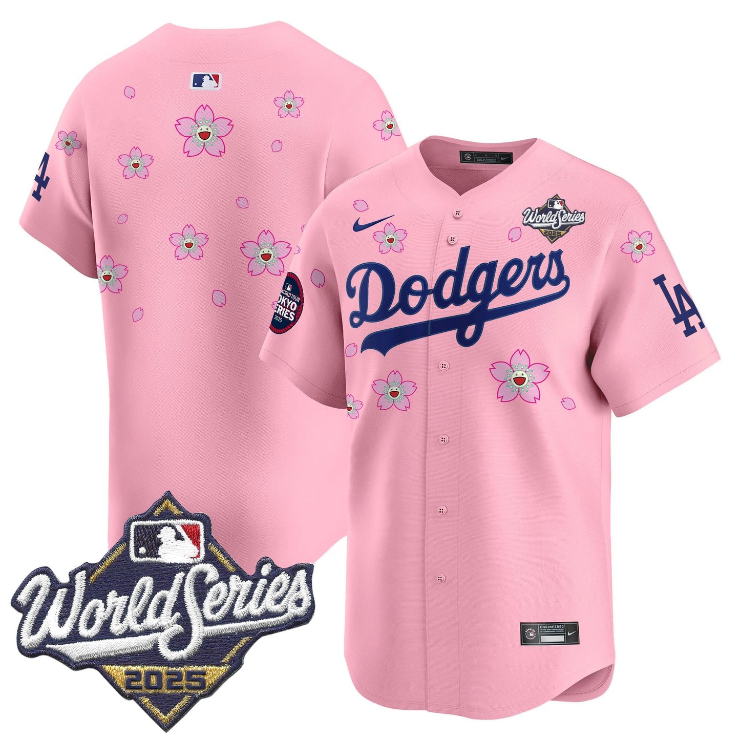 Men's Dodgers 2025 World Series x Tokyo Series Vapor Premier Limited Jersey V2 - All Stitched