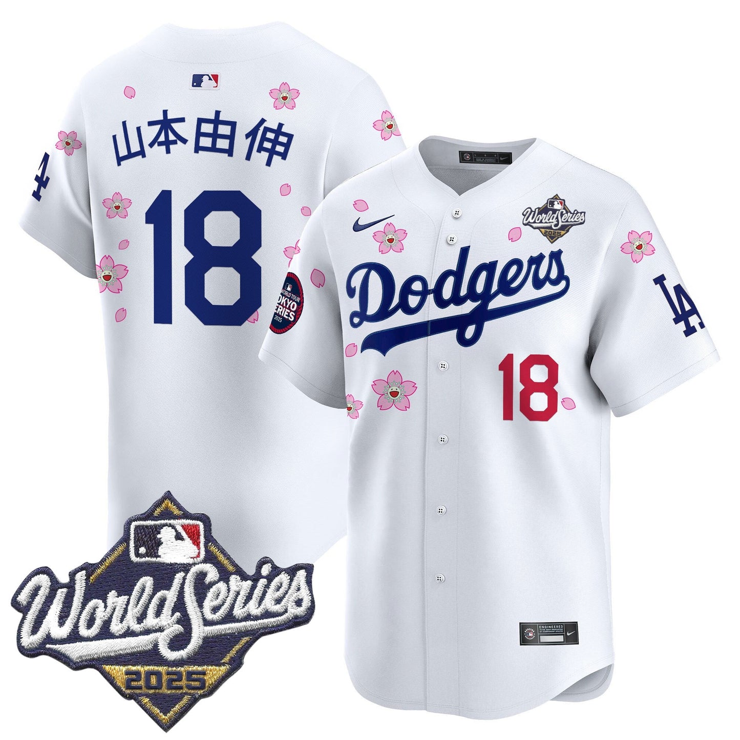 Men's Dodgers 2025 World Series x Tokyo Series Vapor Premier Limited Jersey V2 - All Stitched