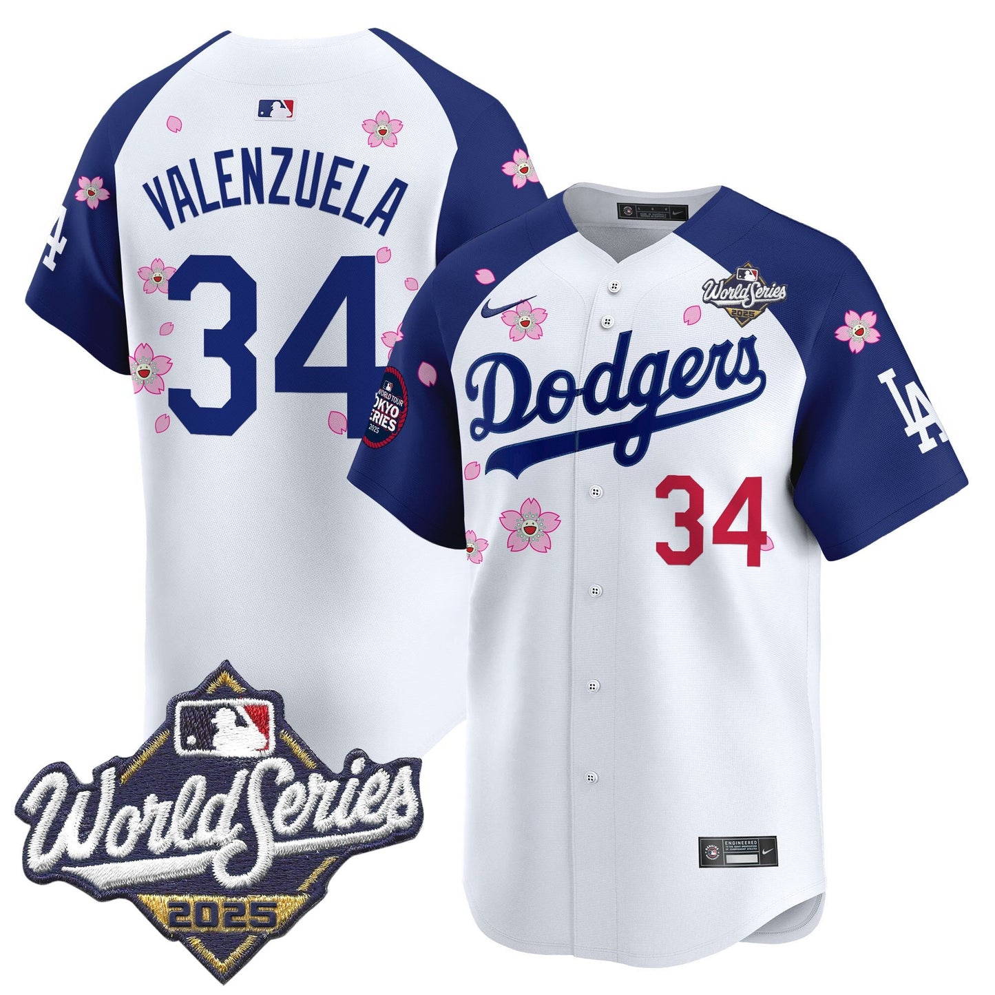 Men's Dodgers 2025 World Series x Tokyo Series Vapor Premier Limited Jersey V2 - All Stitched
