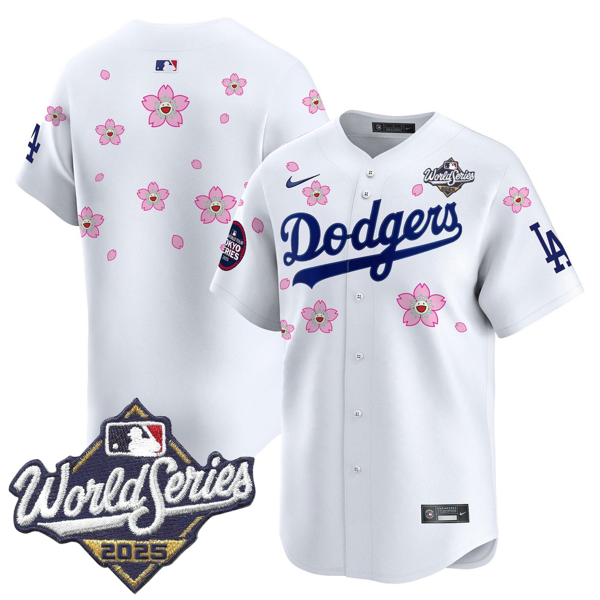 Men's Dodgers 2025 World Series x Tokyo Series Vapor Premier Limited Jersey V2 - All Stitched