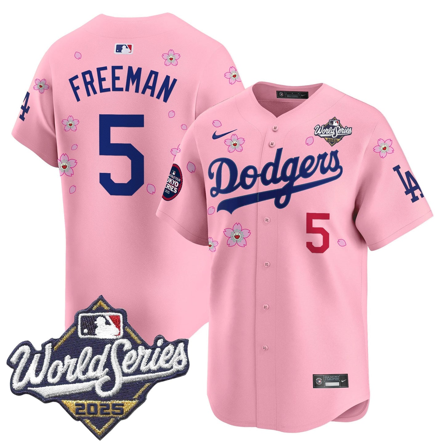 Men's Dodgers 2025 World Series x Tokyo Series Vapor Premier Limited Jersey V2 - All Stitched
