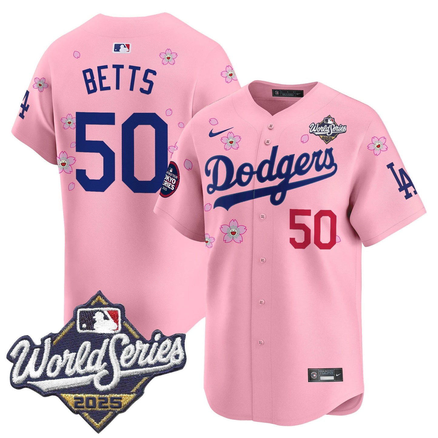 Men's Dodgers 2025 World Series x Tokyo Series Vapor Premier Limited Jersey V2 - All Stitched