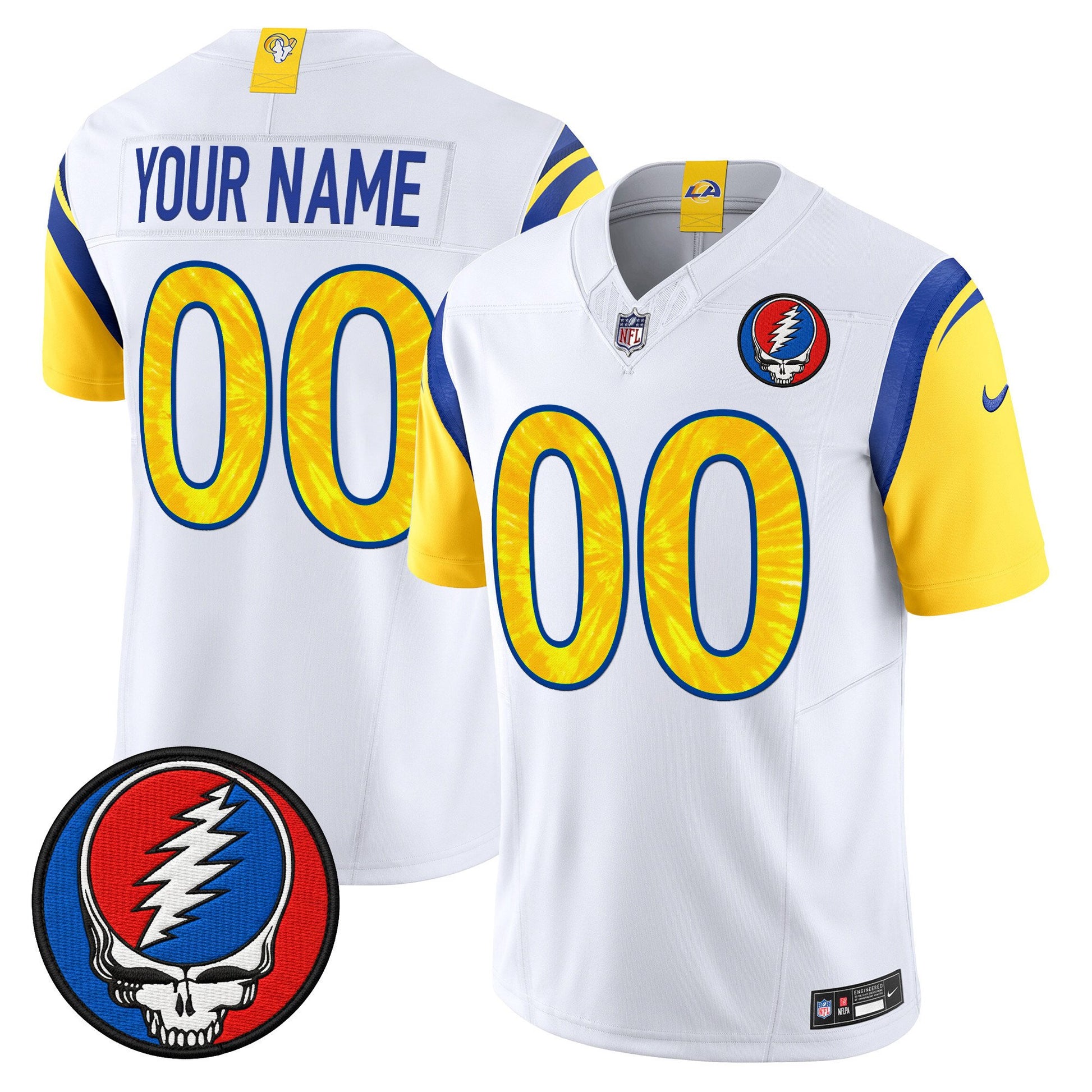 Los Angeles Rams x Grateful Dead Vapor Limited Custom Jersey - All Stitched