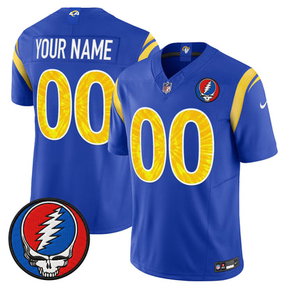 Los Angeles Rams x Grateful Dead Vapor Limited Custom Jersey - All Stitched