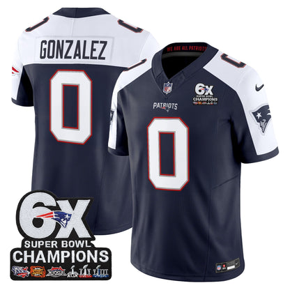 Men's New England Patriots 6-Time Champions Patch Vapor Limited Jersey - All Stitched