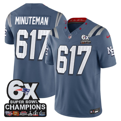Men's New England Patriots 6-Time Champions Patch Vapor Limited Jersey - All Stitched
